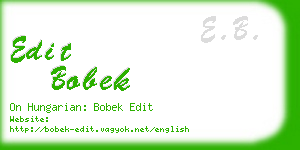 edit bobek business card